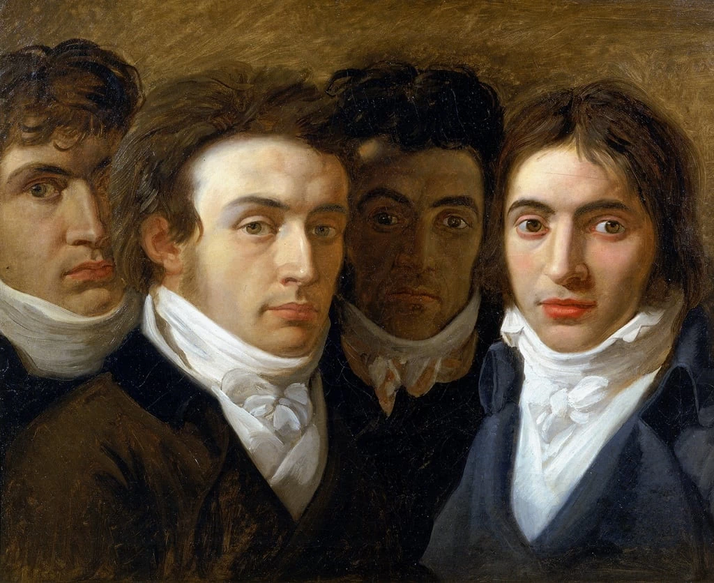 Autoritratto con Gaetano Cattaneo, Carlo Porta e Giuseppe Taverna - Pinacoteca Brera, Milano